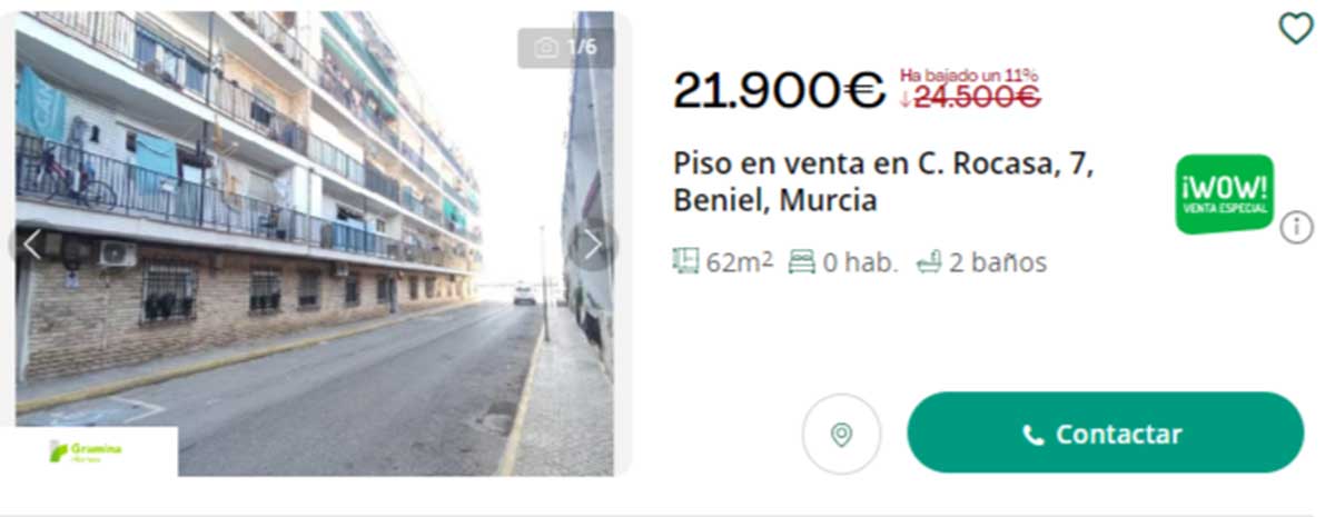 Vivienda en venta por 21.900 euros