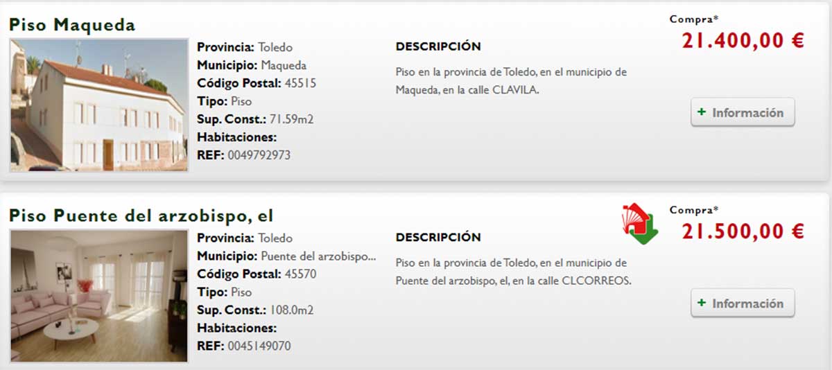 Viviendas por 21.000 euros