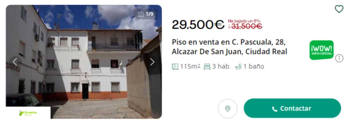 Piso en venta por 29.000 euros
