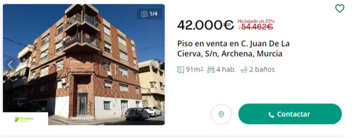 Piso en venta por 42.000 euros