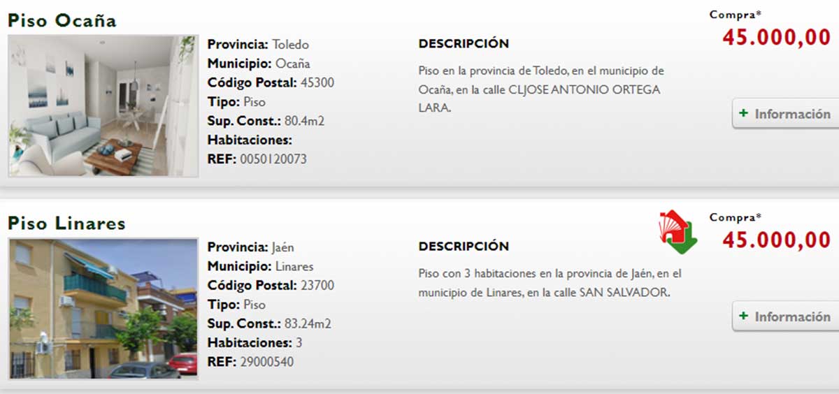 Piso a la venta por 45.000 euros