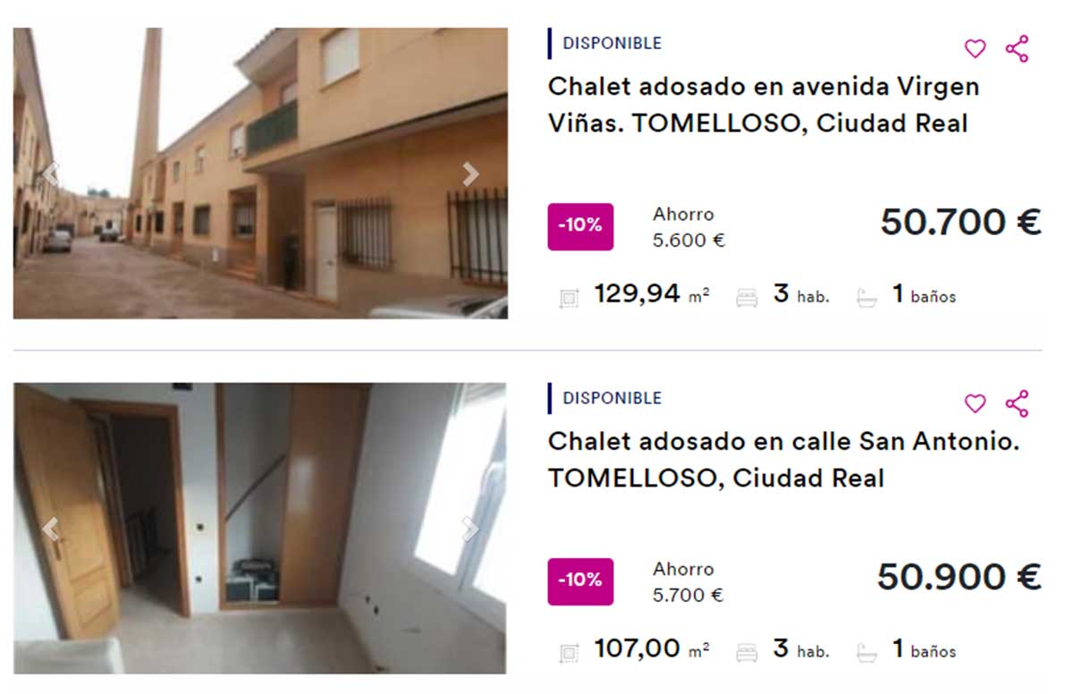 Viviendas a la venta por 50.000 euros