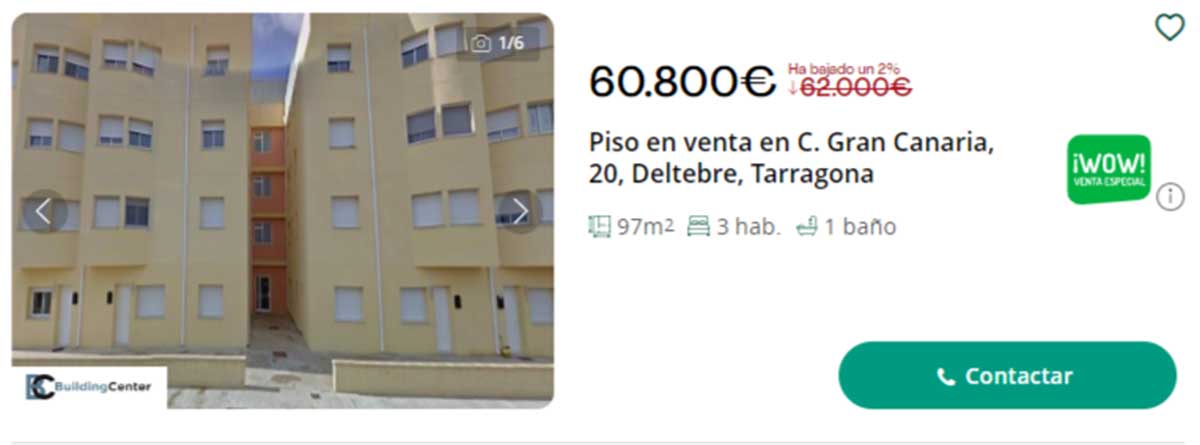 Vivienda en vent apor 60.000 euros