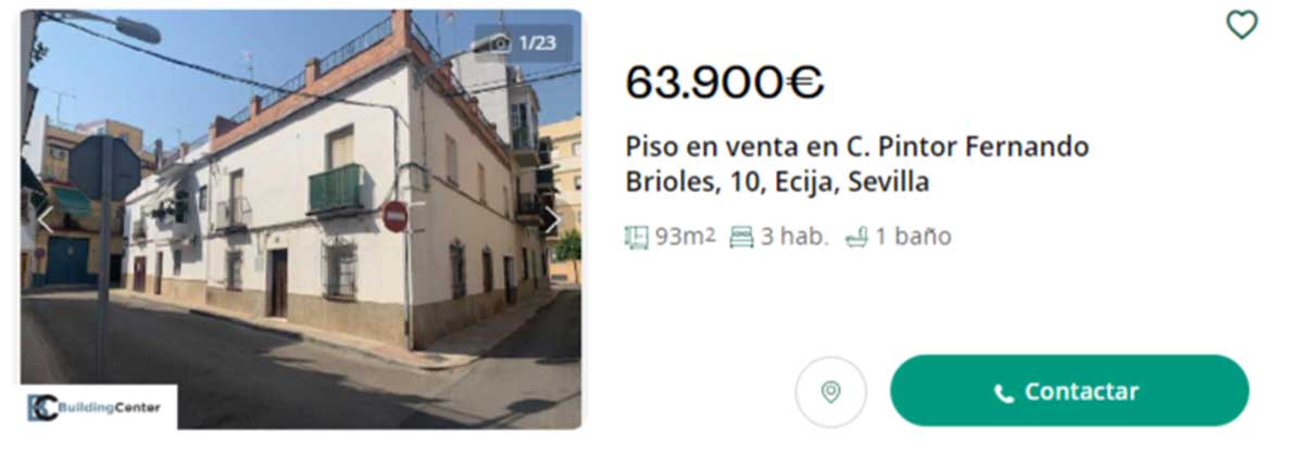 Vivienda en venta por 63.000 euros