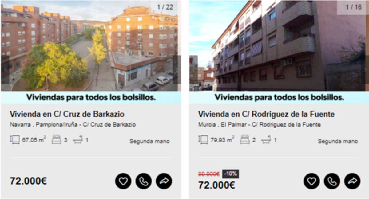 Piso en venta por 72.000 euros