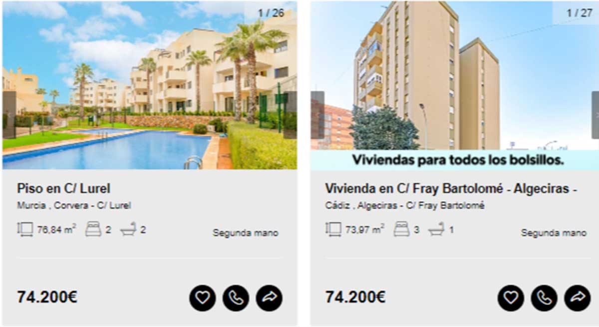Viviendas por 74.000 euros