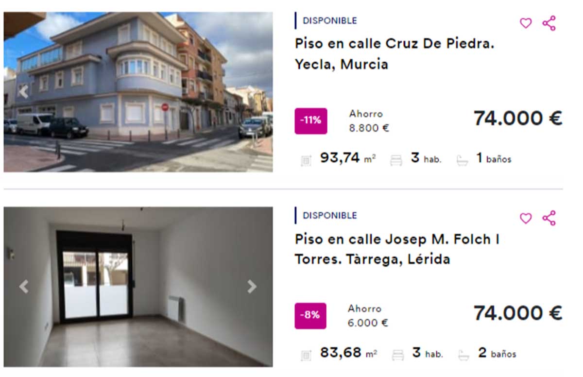 Viviendas por 74.000 euros