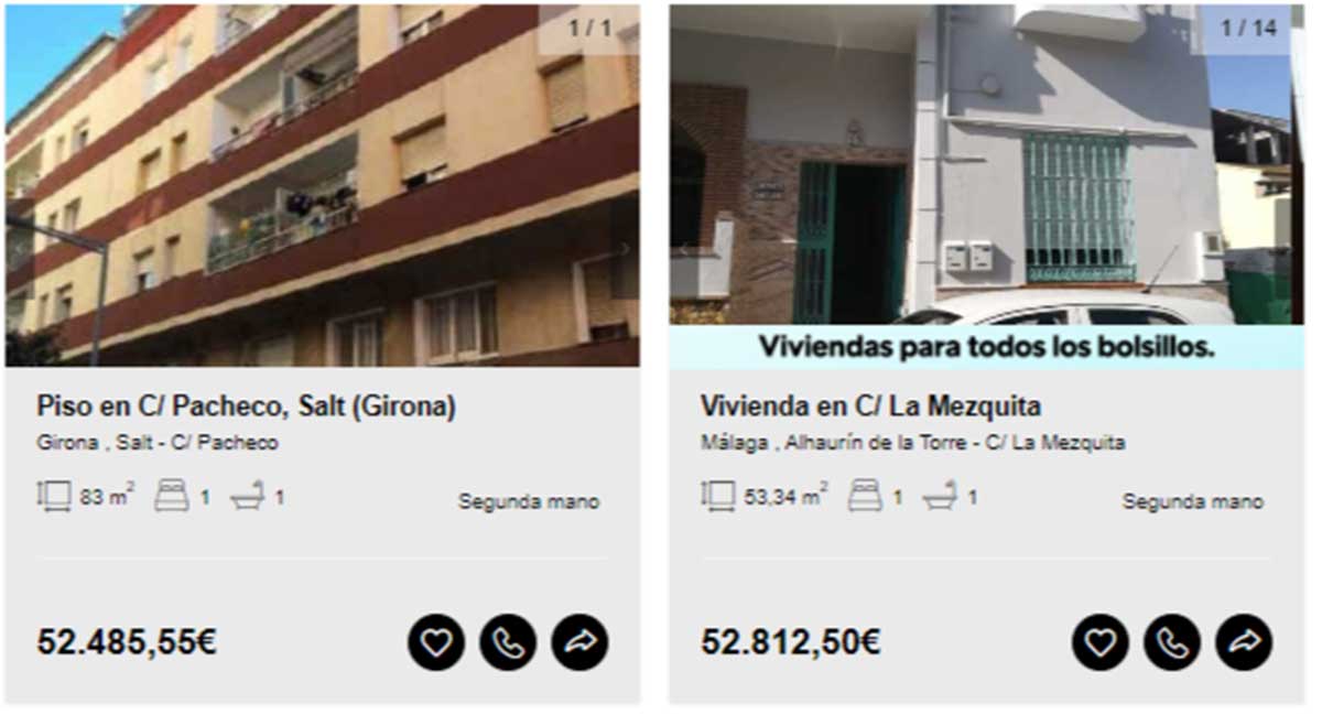 Pisos a la venta por 52.000 euros
