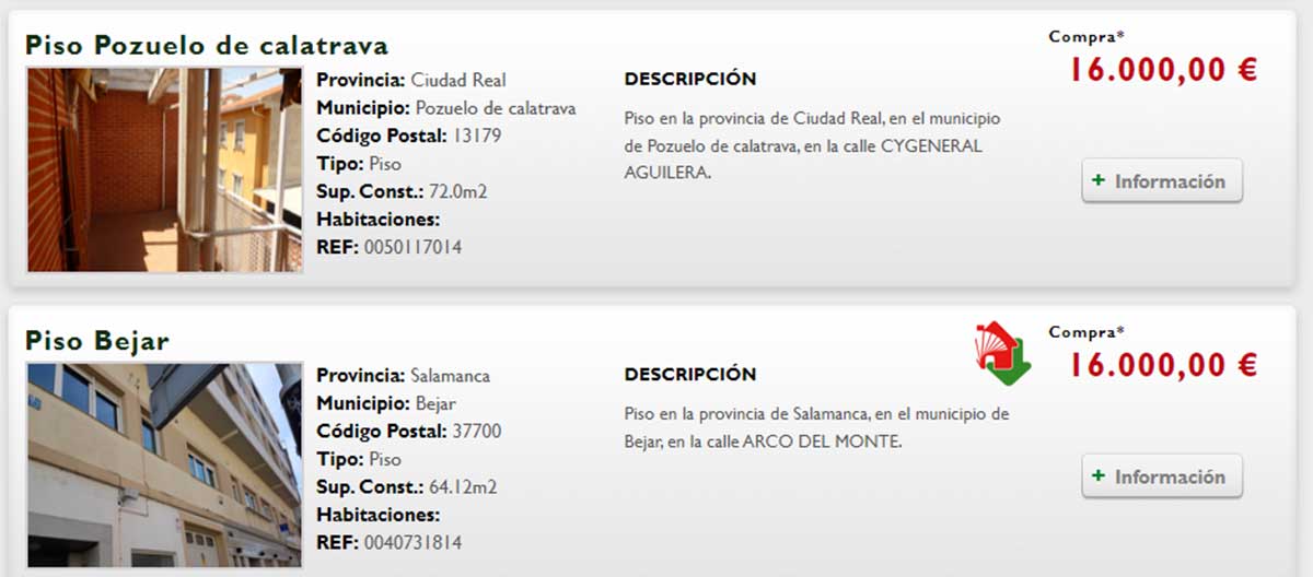 Piso a la venta por 16.000 euros