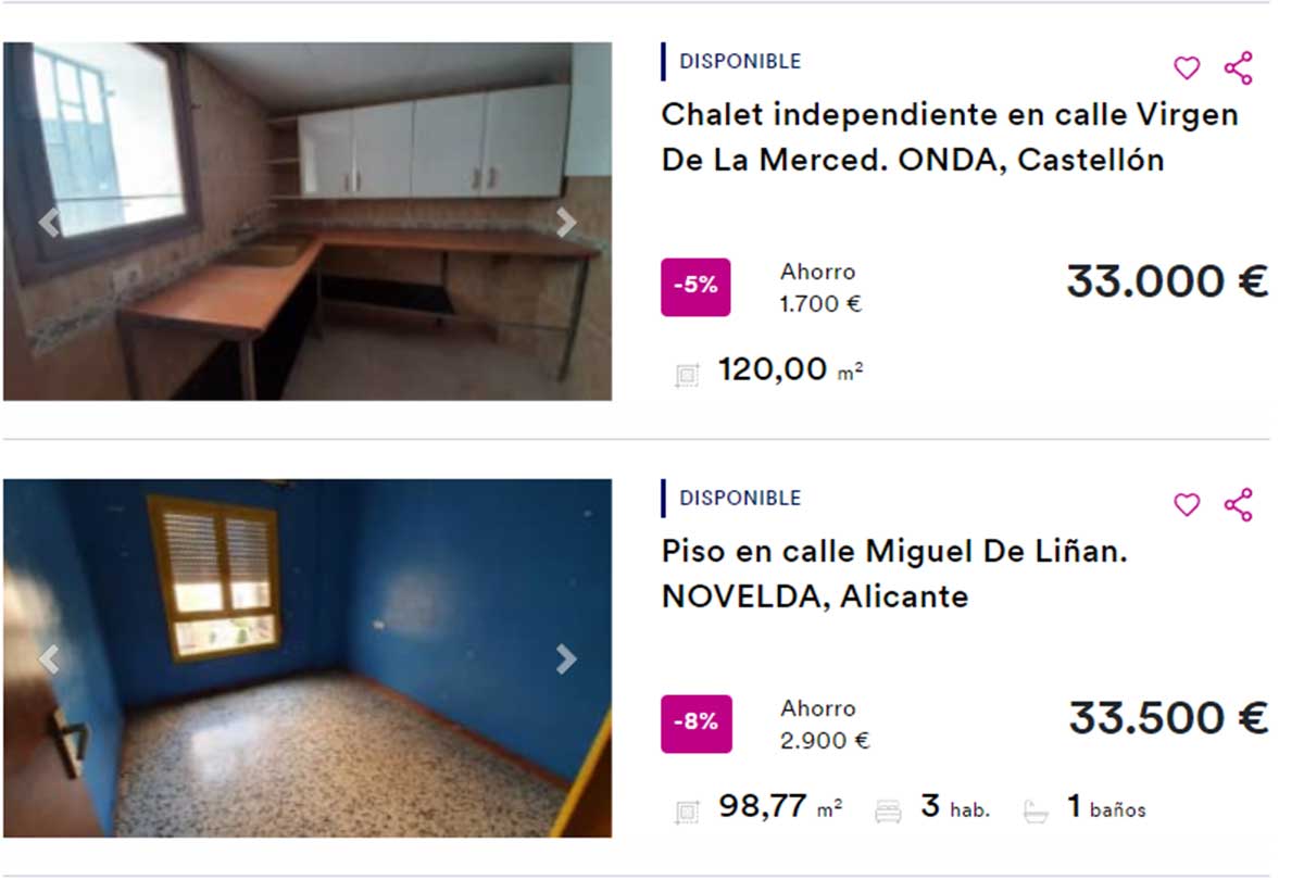 Viviendas por 33.000 euros