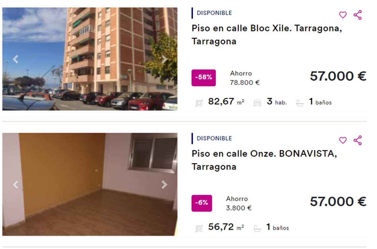 Viviendas a la venta por 56.000 euros