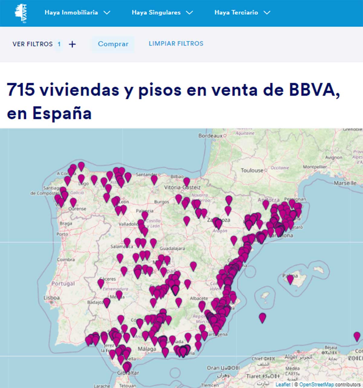 Catálogo de viviendas del BBVA