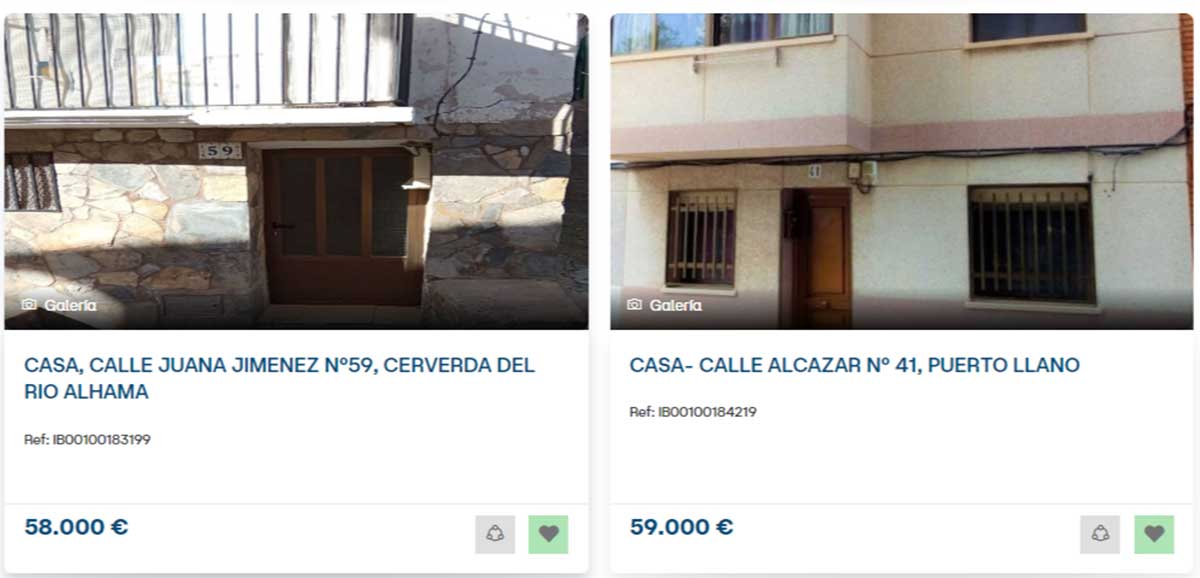 Viviendas en venta por 59.000 euros