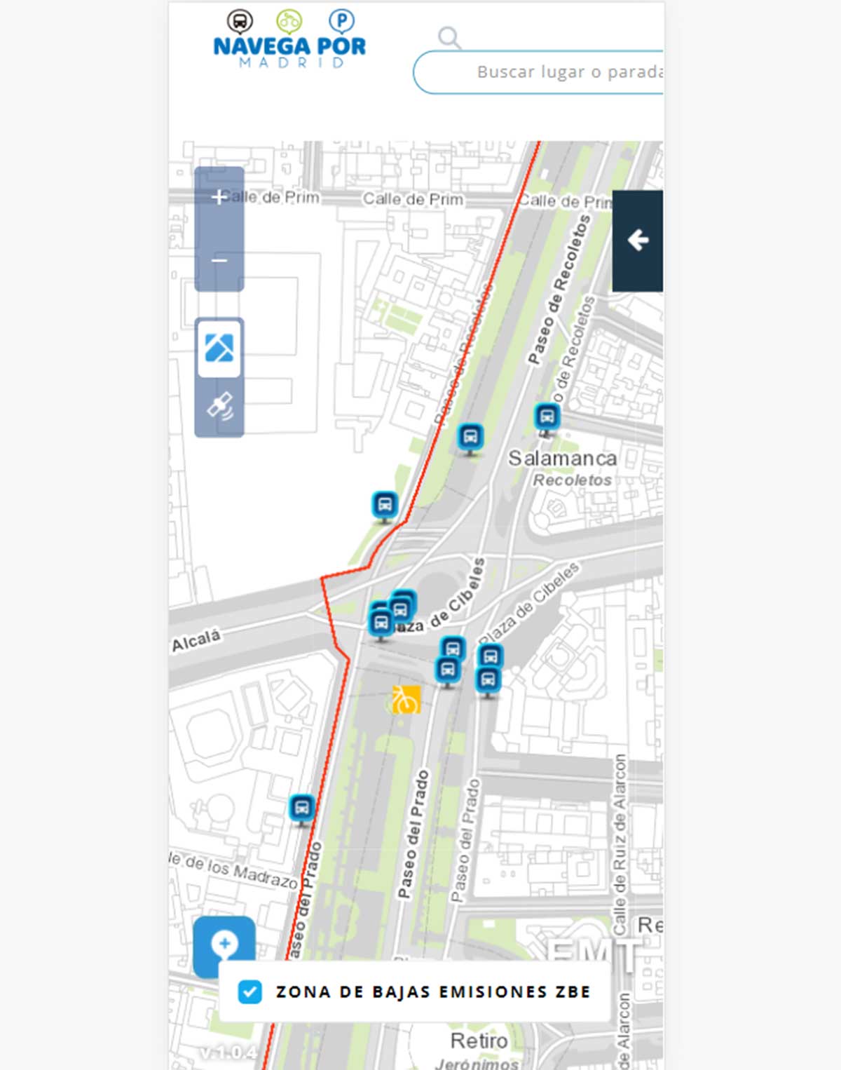 Mapa de la EMT interactivo de las paradas