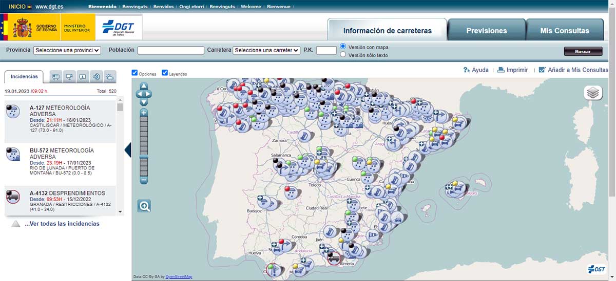 Cómo consultar el estado de las carreteras en la DGT para saber si