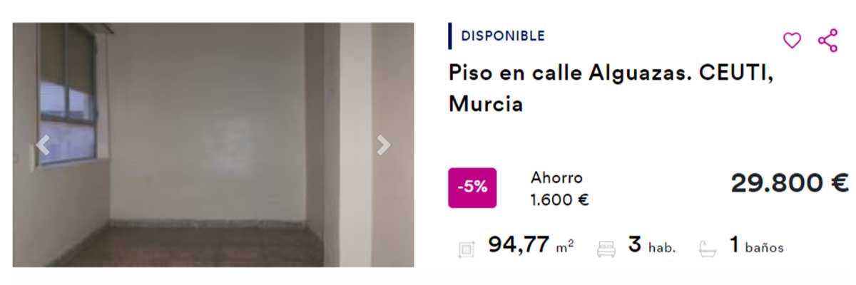 Vivienda en venta por 29.000 euros