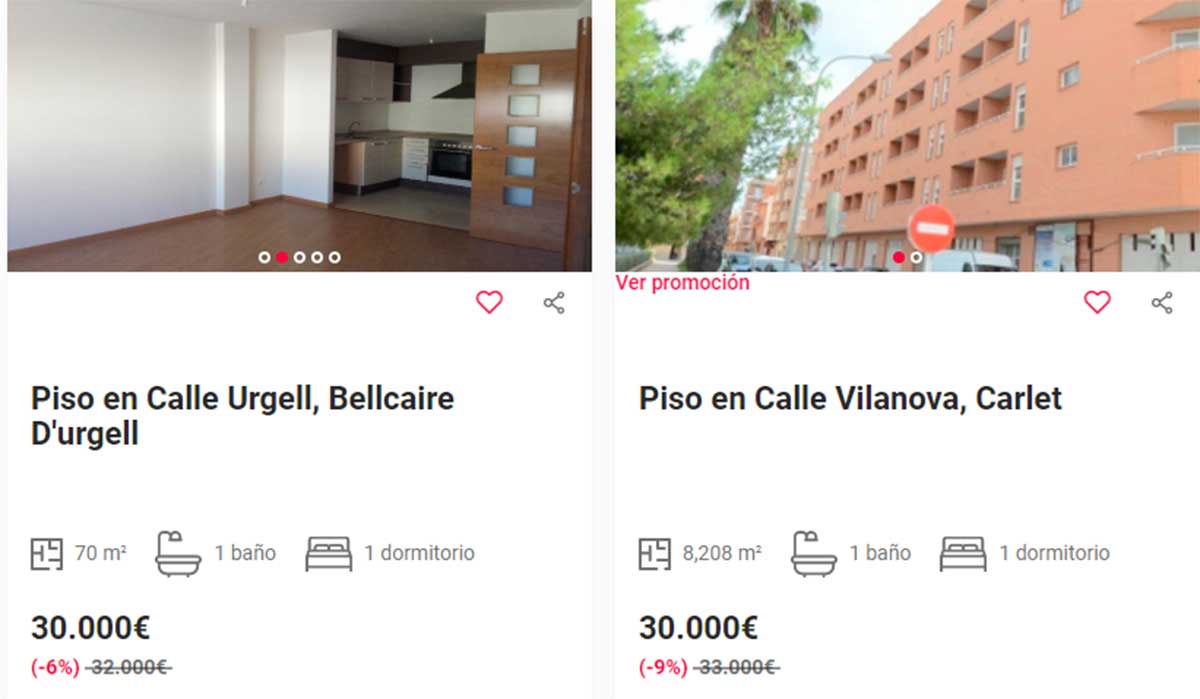 Viviendas a la venta por 30.000 euros