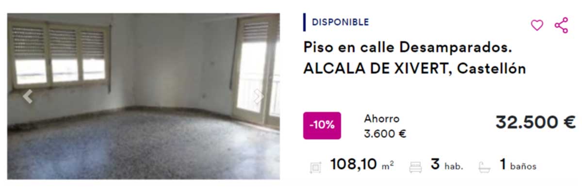 Piso en venta por 32.500 euros