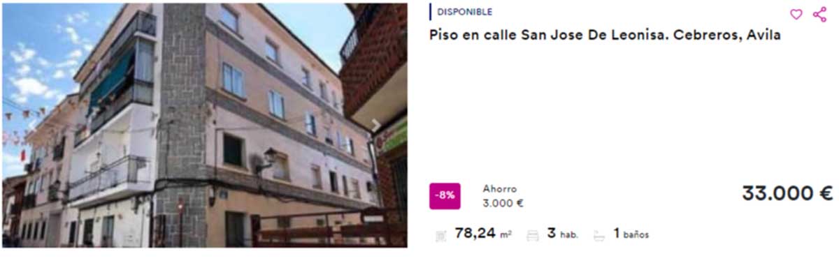 Piso a la venta por 33.000 euros