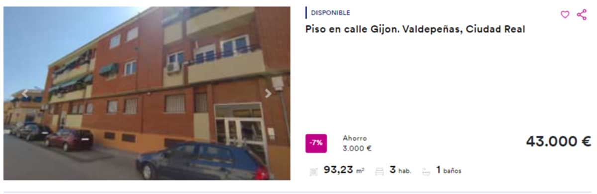 Piso en venta por 43.000 euros