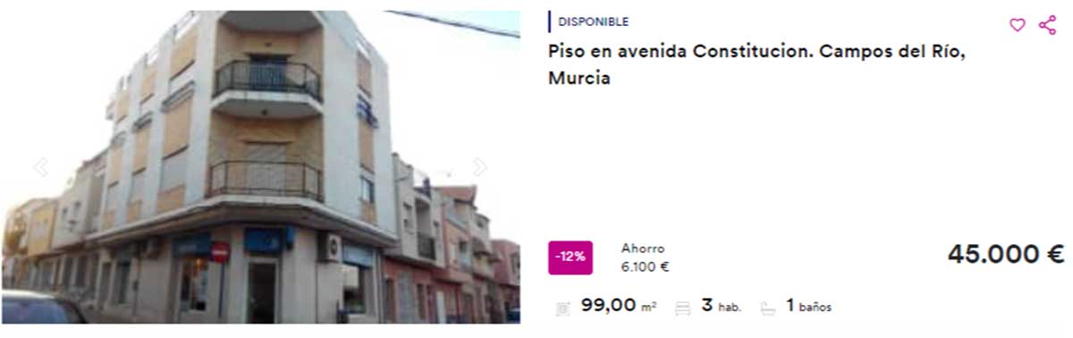 Piso en venta por 45.000 euros