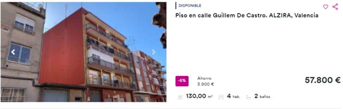 Piso a la venta por 57.000 euros 