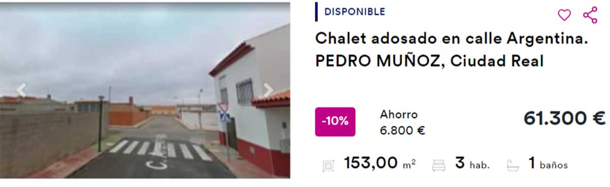 Casa en venta por 61.300 euros