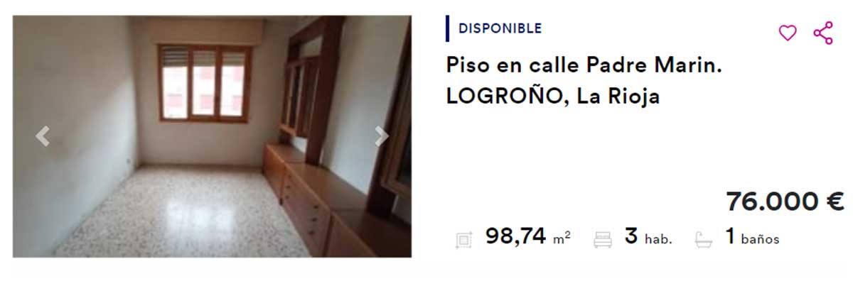 Piso en venta por 76.000 euros