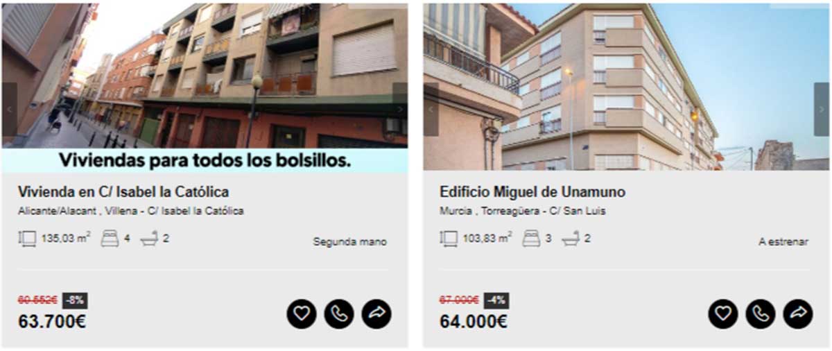 Piso en venta por 64.000 euros