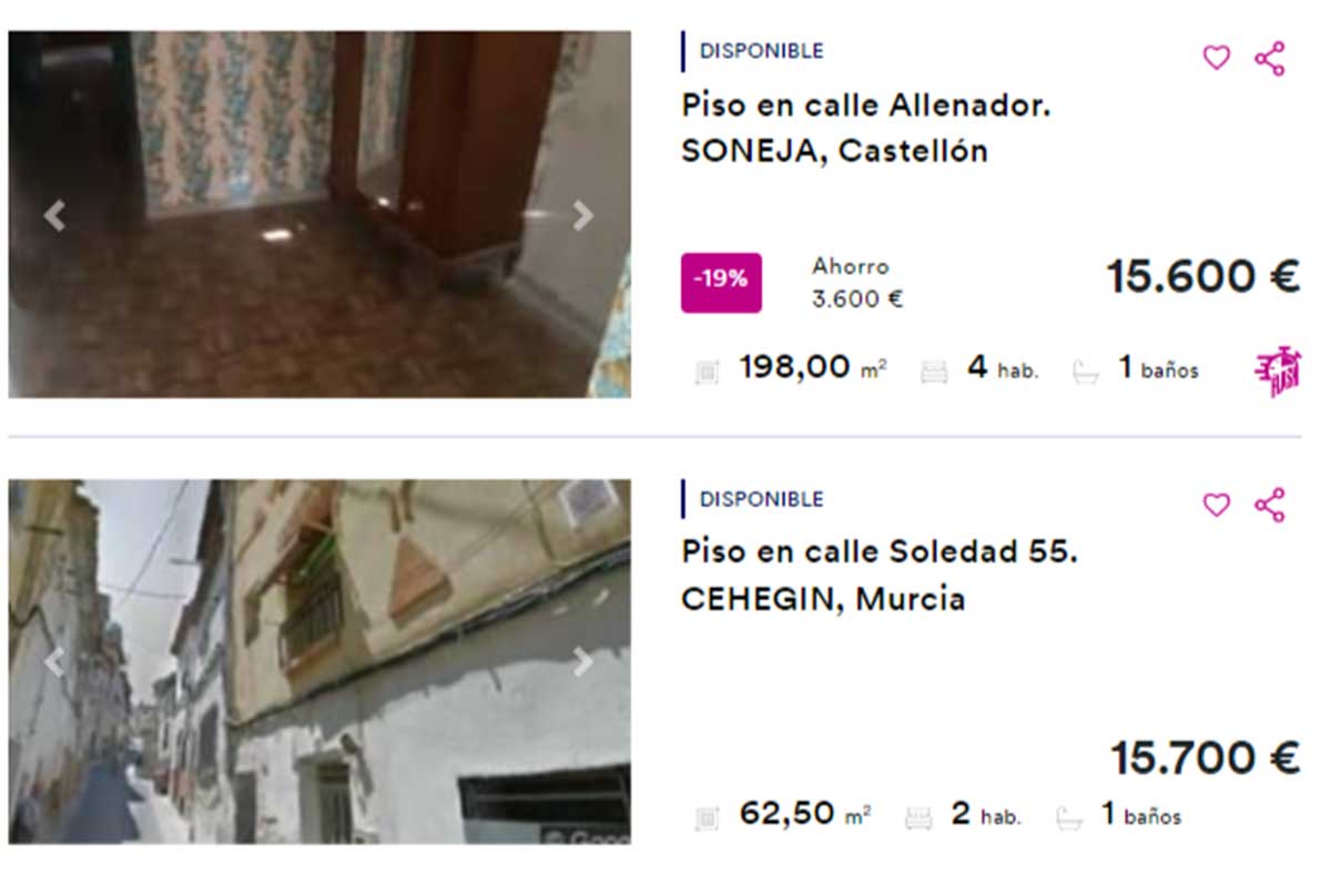 Pisos y casas por 15.000 euros