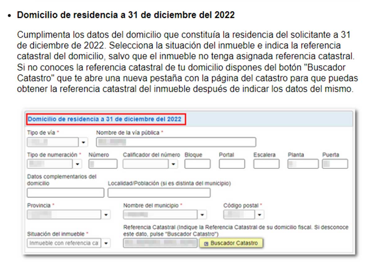 Indicaciones de la web de Hacienda