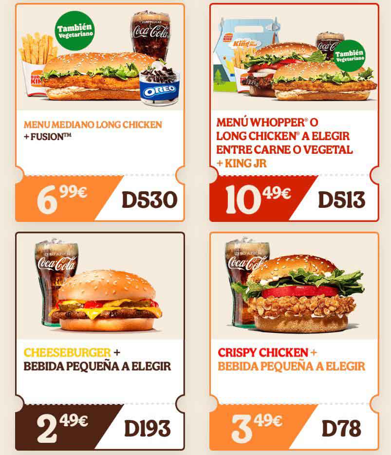 Cómo aplicar los códigos descuento de Burger King para ahorrar en tu menú