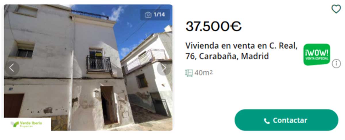 Casa a la venta en Madrid por 37.500 euros