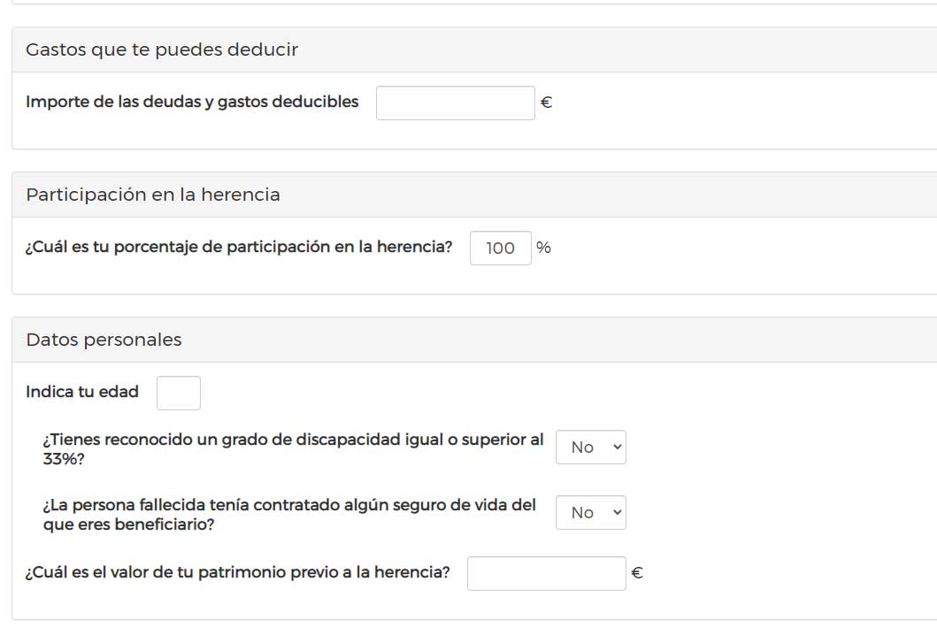 Gastos deducibles y datos personales