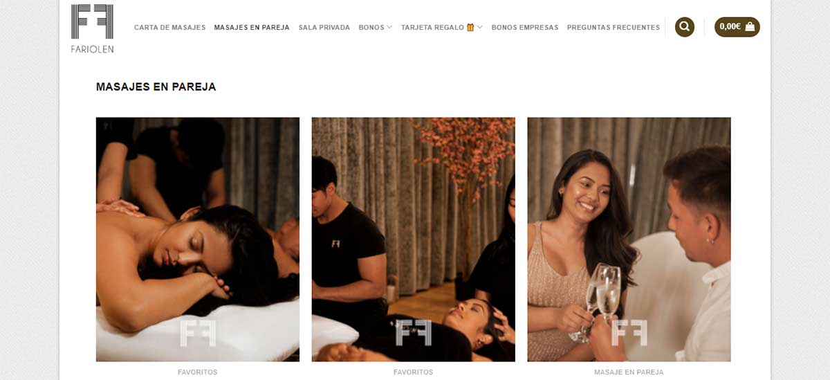 Masaje en pareja oiental