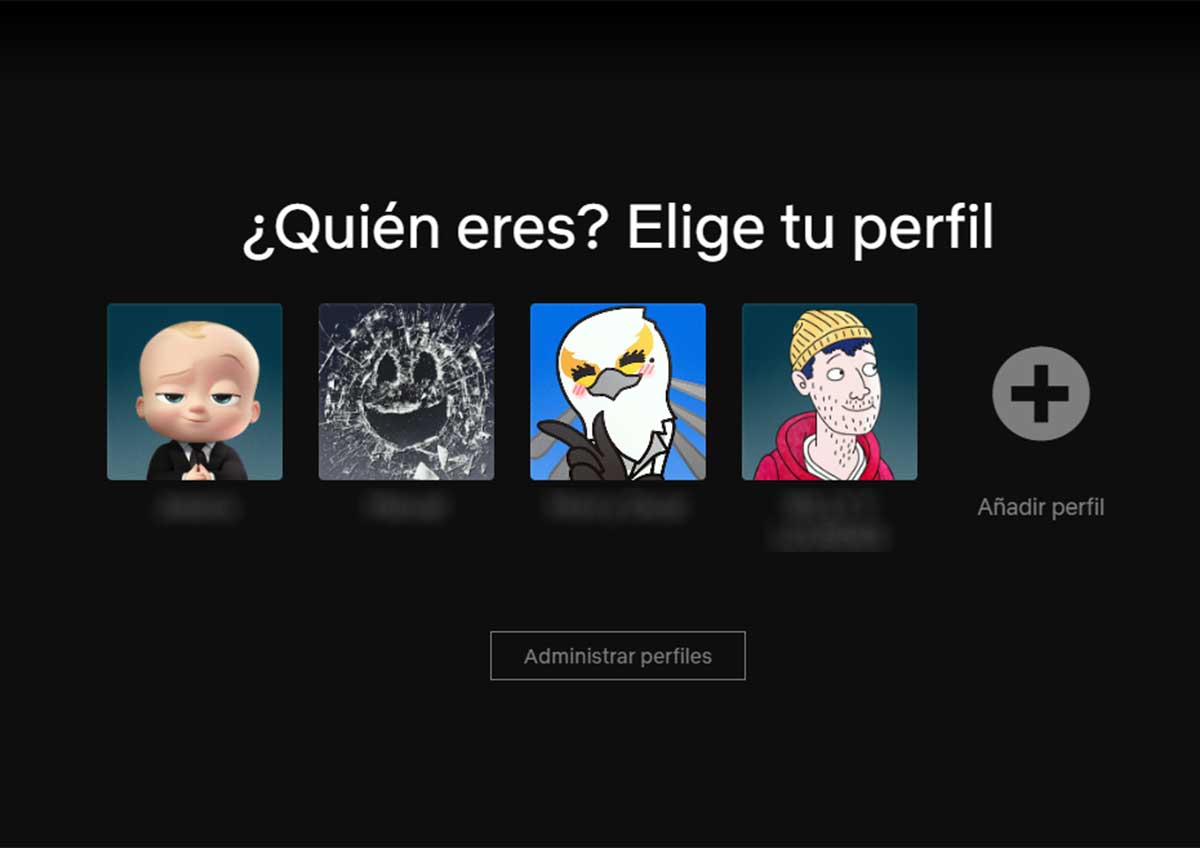 Seleccionar perfil de Netflix