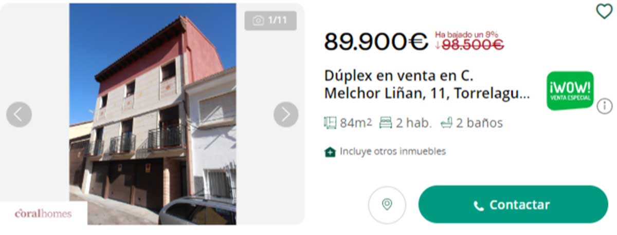 Dúplex en venta por 89.000 euros