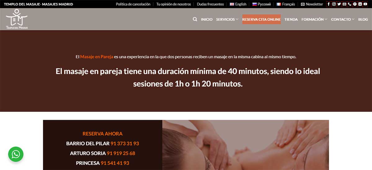 Templo del masaje para dos