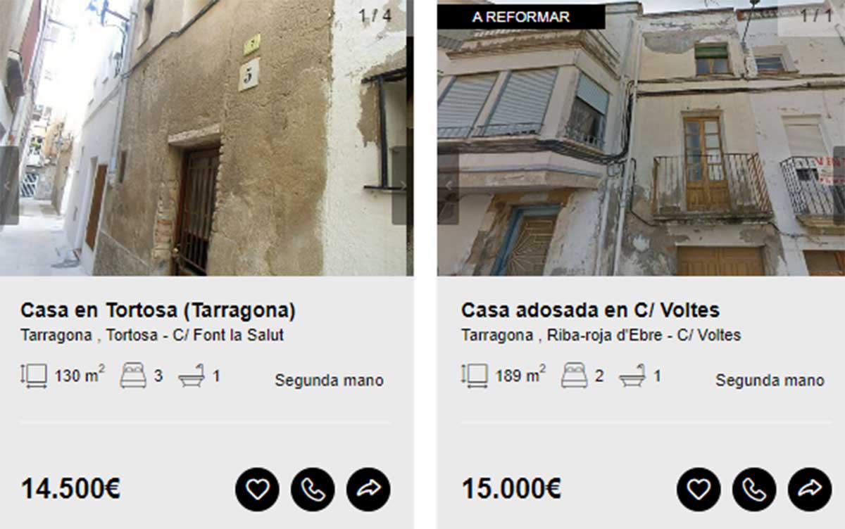 Casas en venta por 14.000 euros