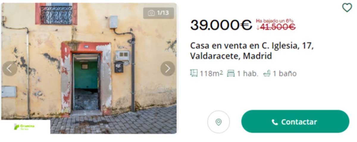 Vivienda en venta en Madrid por 39.000 euros
