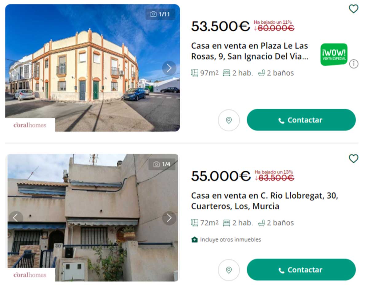 Casa en venta con patio por menos de 55.000 euros