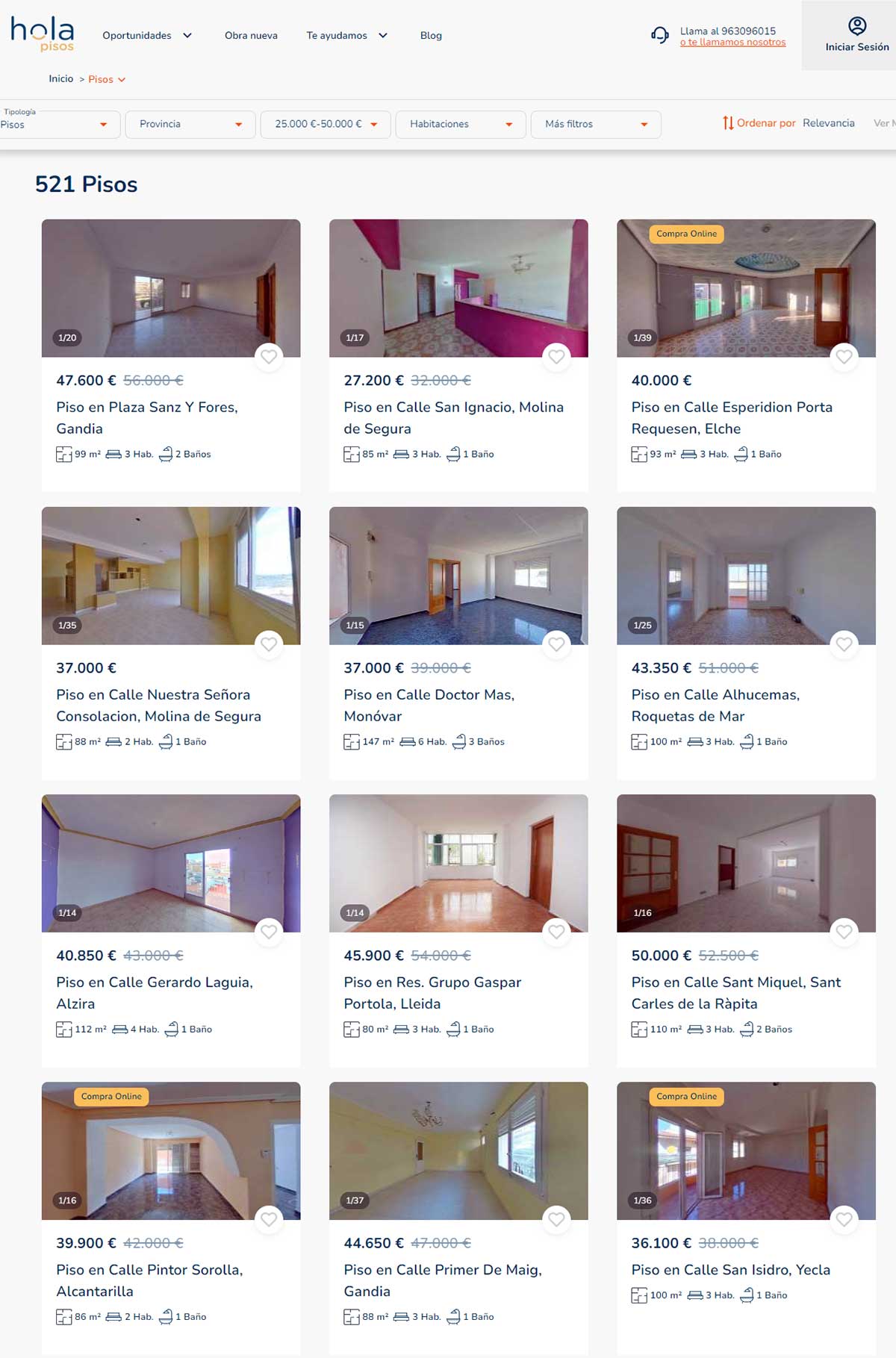Catálogo de viviendas en Holapisos