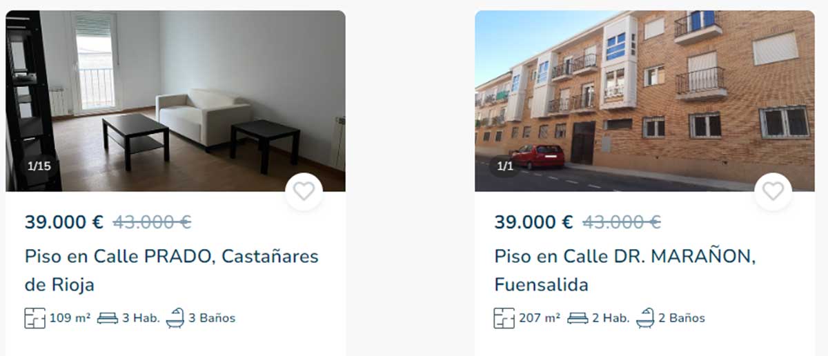 Viviendas a la venta en Holapisos desde 39.000 euros