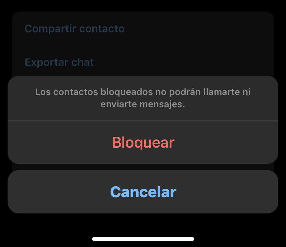 Confirmar el bloqueo
