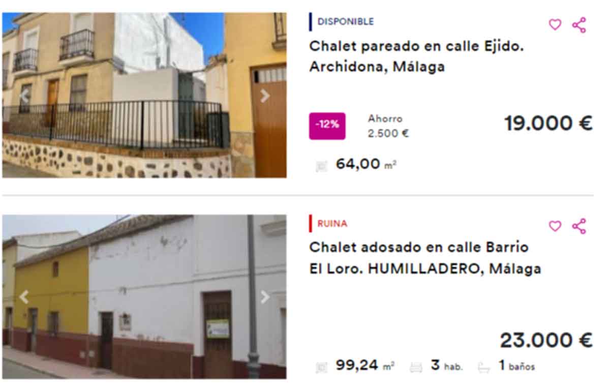 Casas en Málaga por menos de 20.000 euros