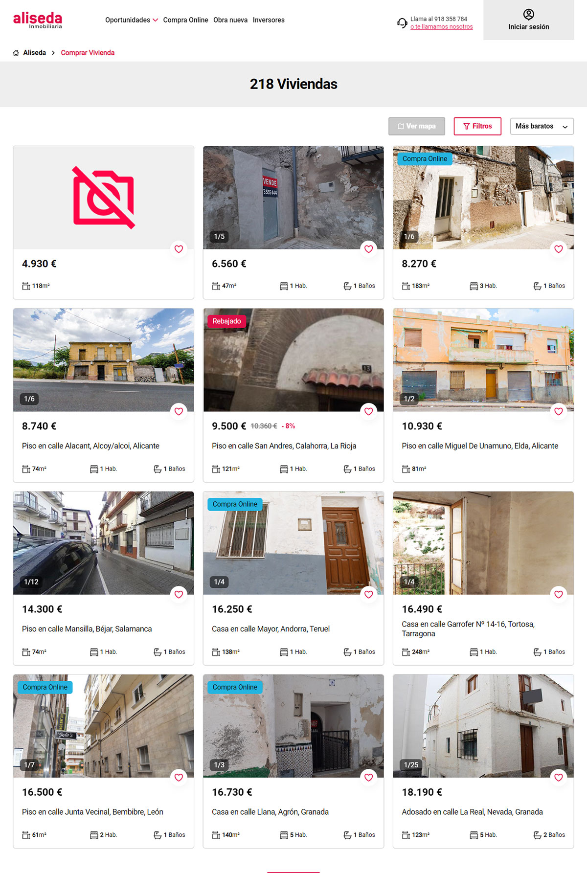 Catálogo de viviendas en Aliseda