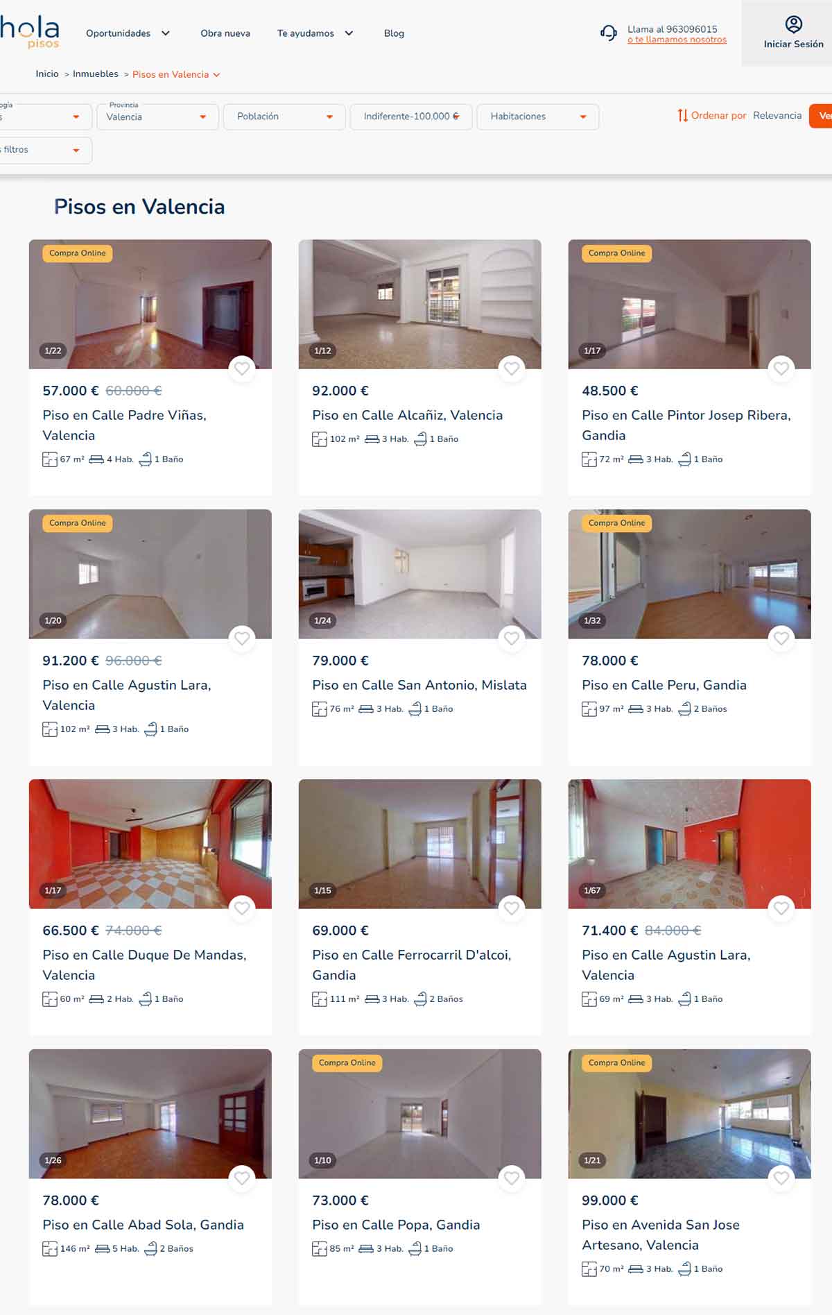 Catálogo de viviendas en Holapisos