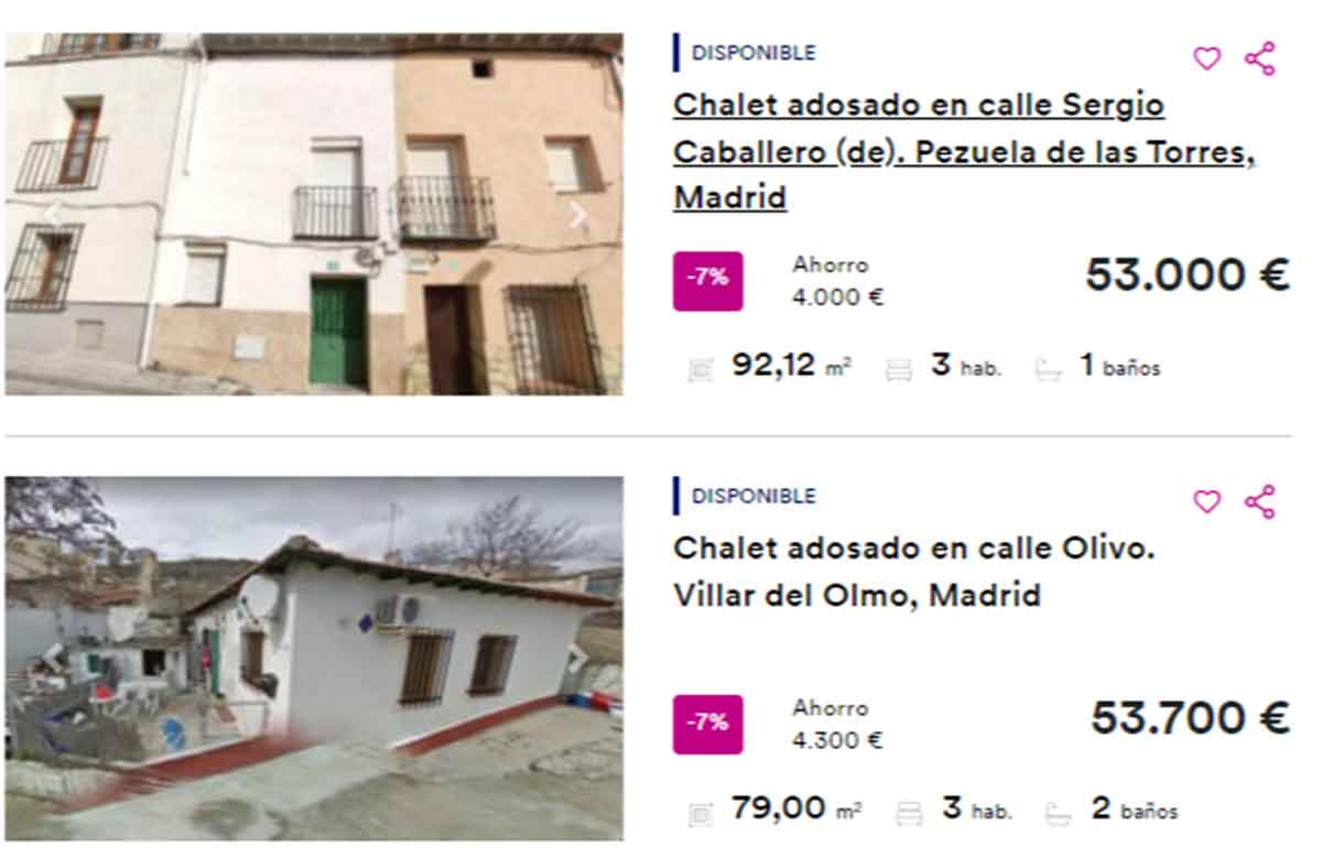 Chalets en venta por 55.000 euros en Madrid