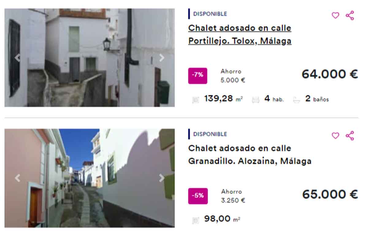 Chalet en venta por 65.000 euros en Málaga