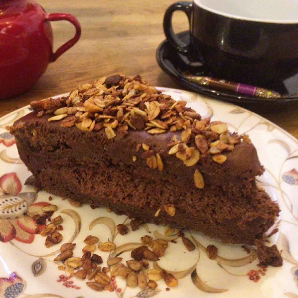 Tarta de chocolate y toppings